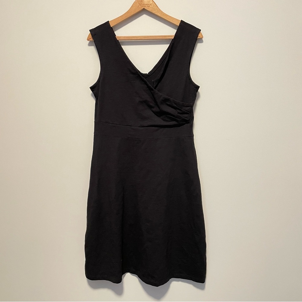 Patagonia Womens Large Black Porch Song Sleeveless Dress Jersey Knit Sundress L - Picture 2 of 3